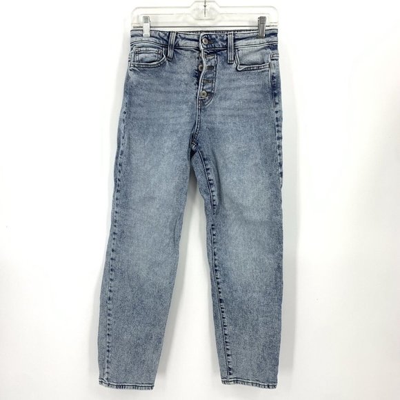 SO High Rise Mom Jeans Acid Wash Button Fly Juniors Size 1 25 Waist - Picture 4 of 6